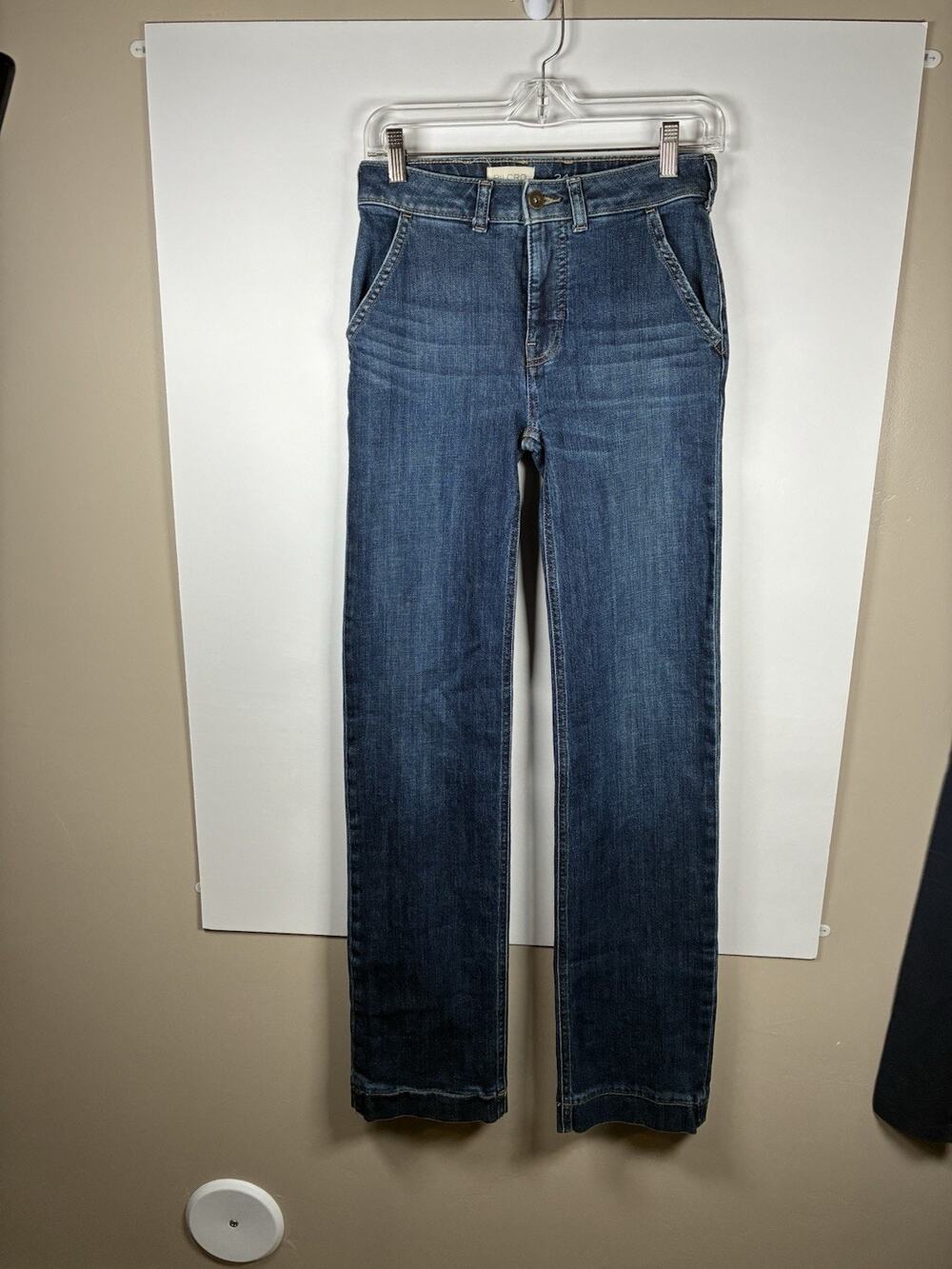 Pilcro Anthropologie 24 Dark Wash Trouser Jeans Straight Leg 33 Inseam Tall